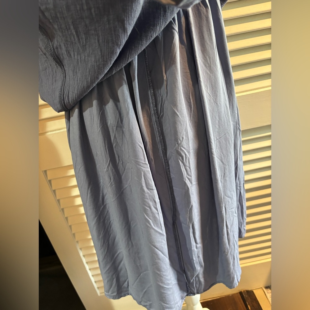 NWT PinkBlush Maternity Navy Front Tie Ruffle Sleeve Midi Dress - Picture 12 of 12